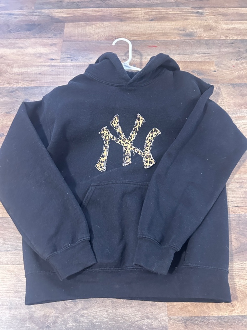 Black Hoodie with Leopard NY Logo